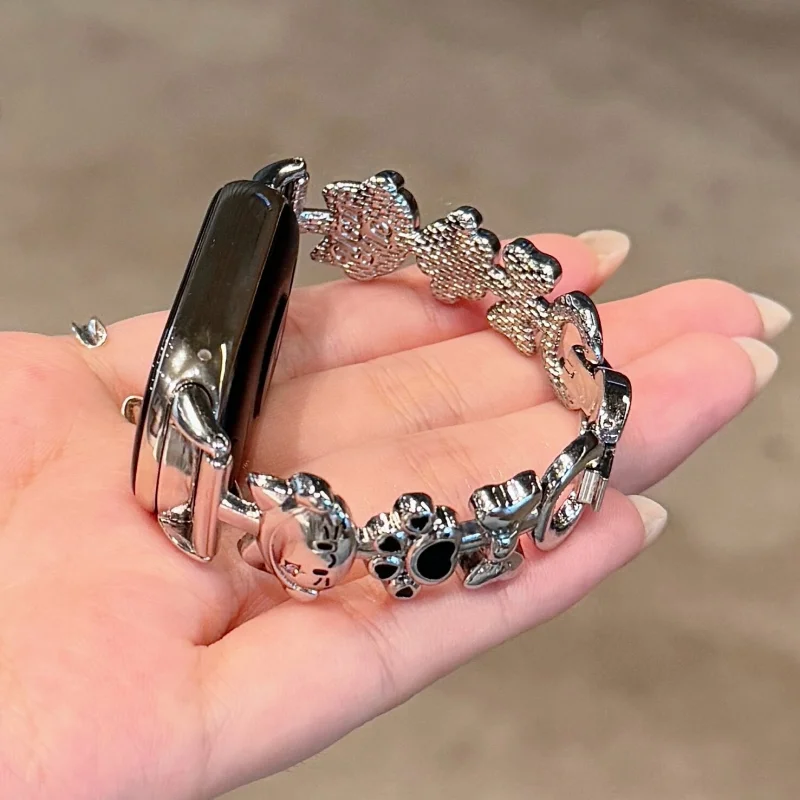 Diamond studded metal bracelet suitable for watch straps Xiaomi Band 8Pro/9Pro，For Mi band 3/4/5/6/7，8/8NFC/9/9NFC/10/10NFC，For