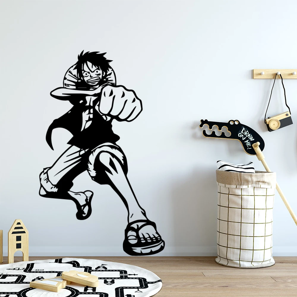 1pc Cartoon Japan anime Pirate Wall Stickers  For Kids Room Decor Nami Vinyl Decal Removable Luffy Wall Art Sticker