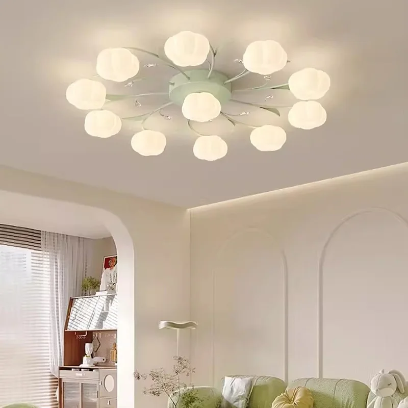 

AiPaiTe LED French Cream Style Ceiling Light for Dining Room, Bedroom, Iron + PVC Home Decor.