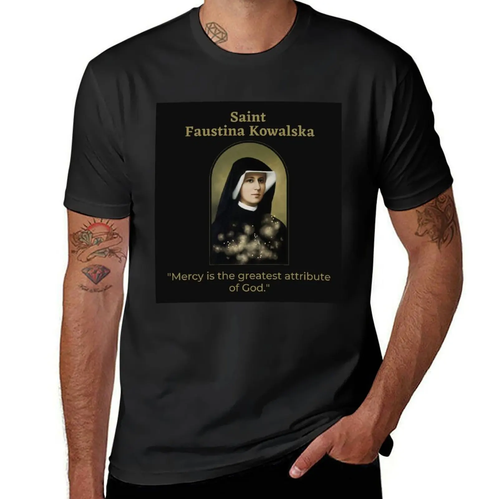 SAINT FAUSTINA KOWALSKA SAINT FAUSTINE T-Shirt summer top sports fans oversizeds sweat clothes for men