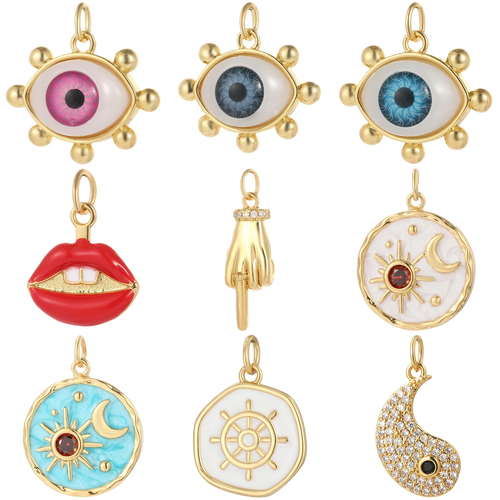 Bohemian Sonne Mond Charms Diy Ohrringe Armband Halskette Zubehör Gold Farbe Charms für Schmuck Machen Liefert Designer