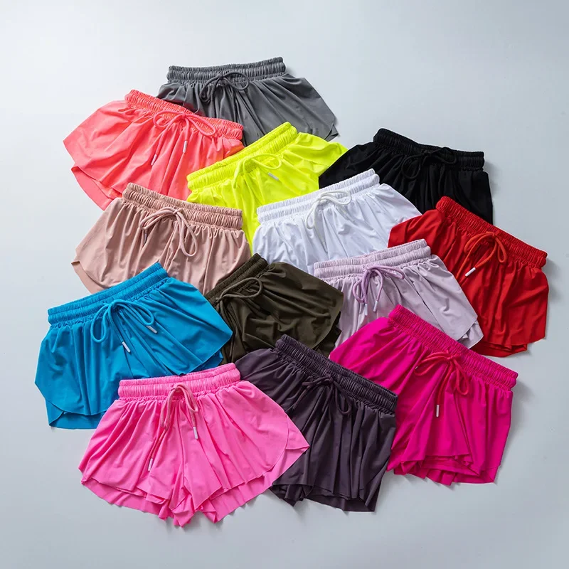 

Yoga Short Women Cross-border Parent-child Wear Sports Quick-drying Running Tennis Skirt Pocket Draw Rope Breathable Shorts