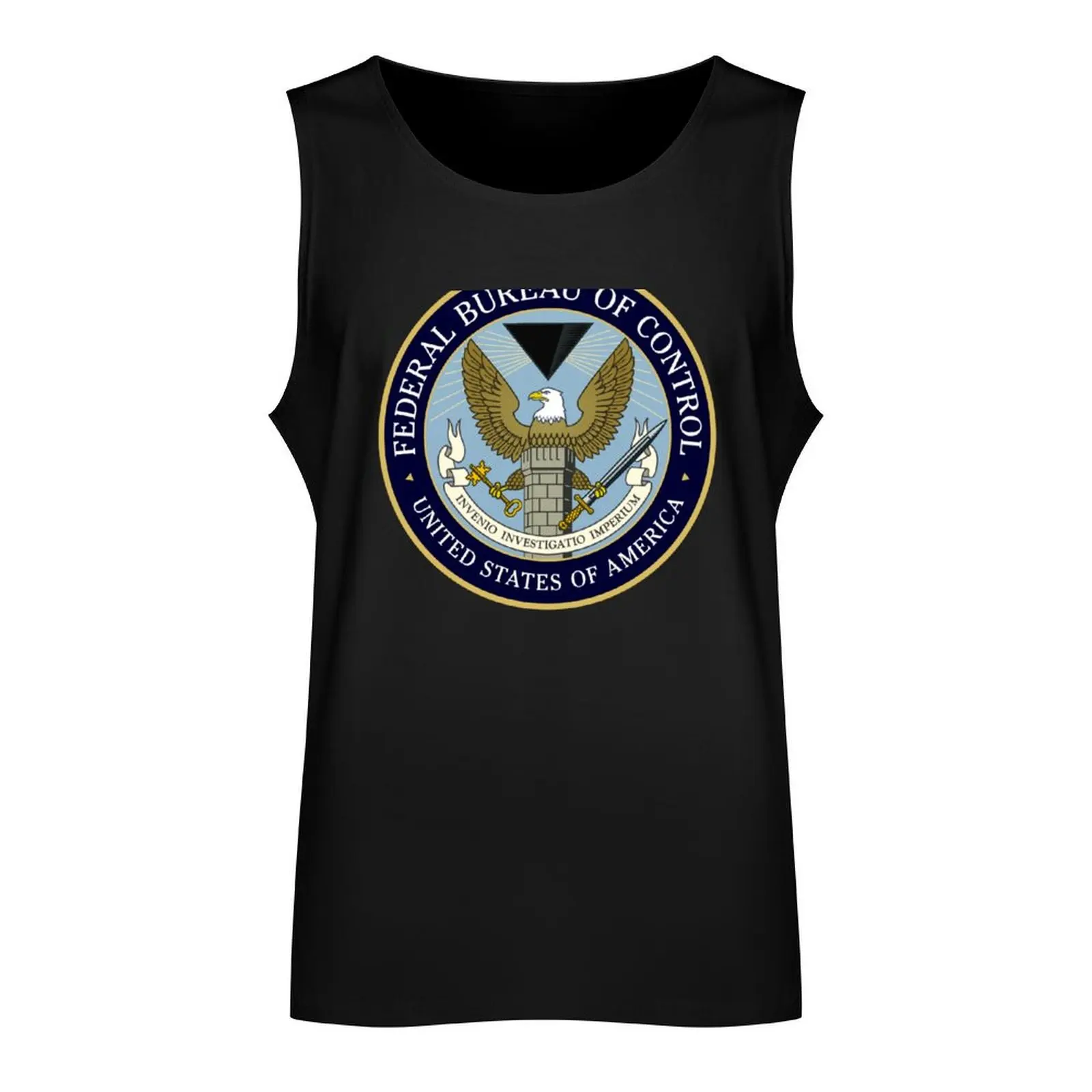 Federal Bureau of Control Graphic Tank Top gym clothes man fitness anime top anime t-shirts