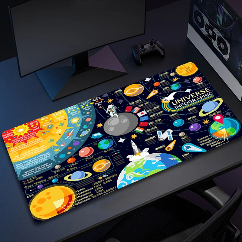 

Large Gaming Mouse Mat Spacecraft Rubber Accessories Space Mat Mechanical Mousepad Gamer HD Print Mouse Pad Game Non-Slip Carpet