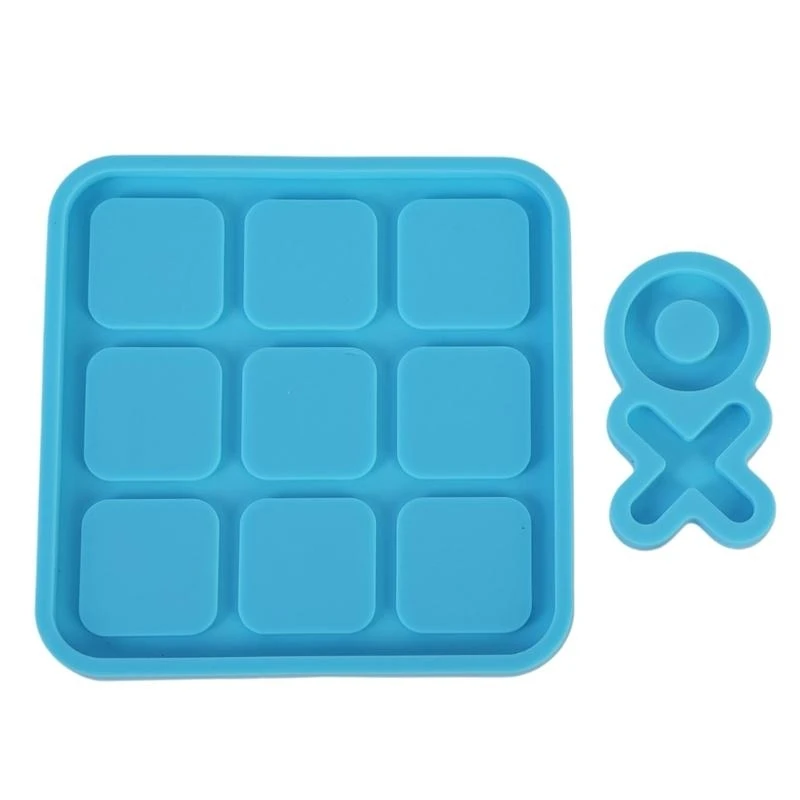 New Handmade Tic Tac Toe Game with Board Resin Mold Classic Game Fun Resin Mold Kit