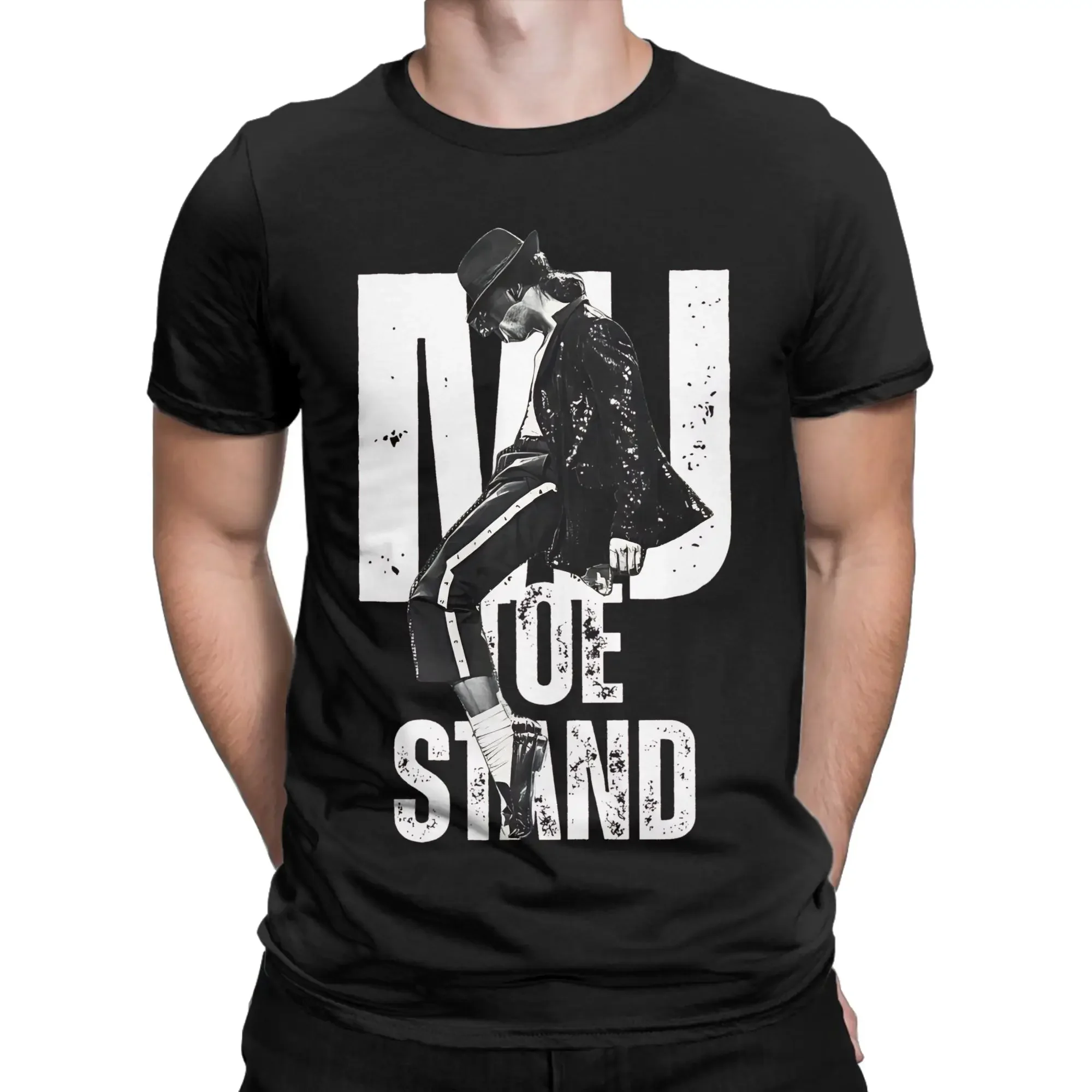 Toe stand MJ Michael Jackson Men's T Shirt  Fashion Tee Shirt Short Sleeve Round Neck T-Shirt Pure Cotton Summer Clothing