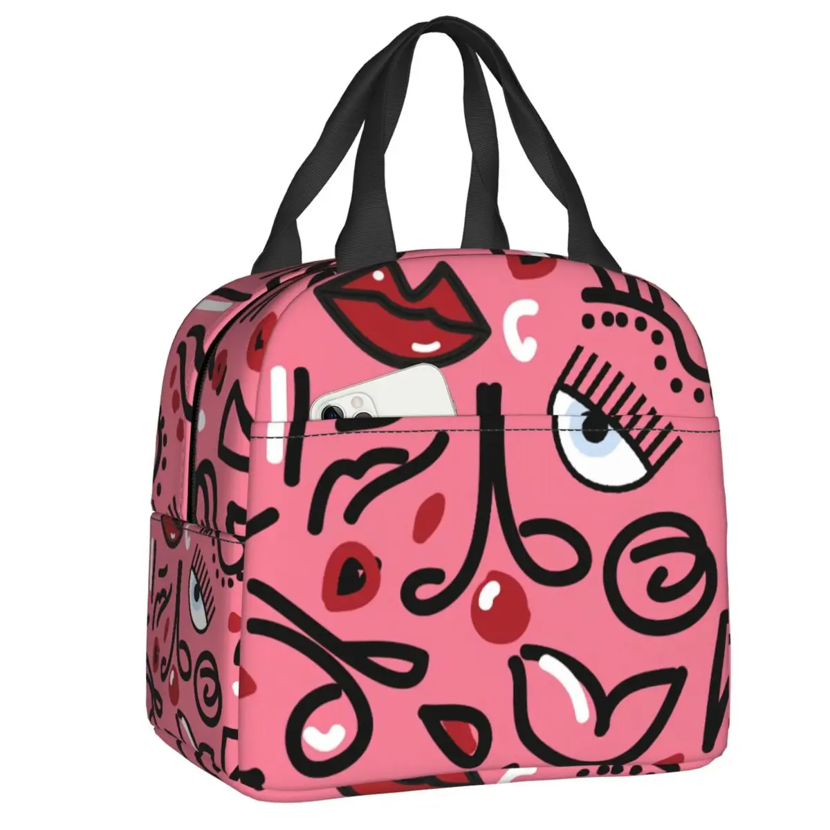 

Custom Ferragnis Chiara Thermal Insulated Lunch Bags Women Modern Resuable Lunch Container Camping Travel Storage Food Box