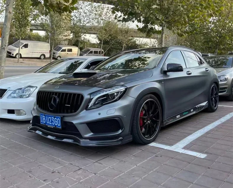 For Mercedes Benz X156 GLA45 AMG 2015-2019 Real Carbon Fiber Car Front Bumper Engine Hood Vent Machine Cover Body Kit