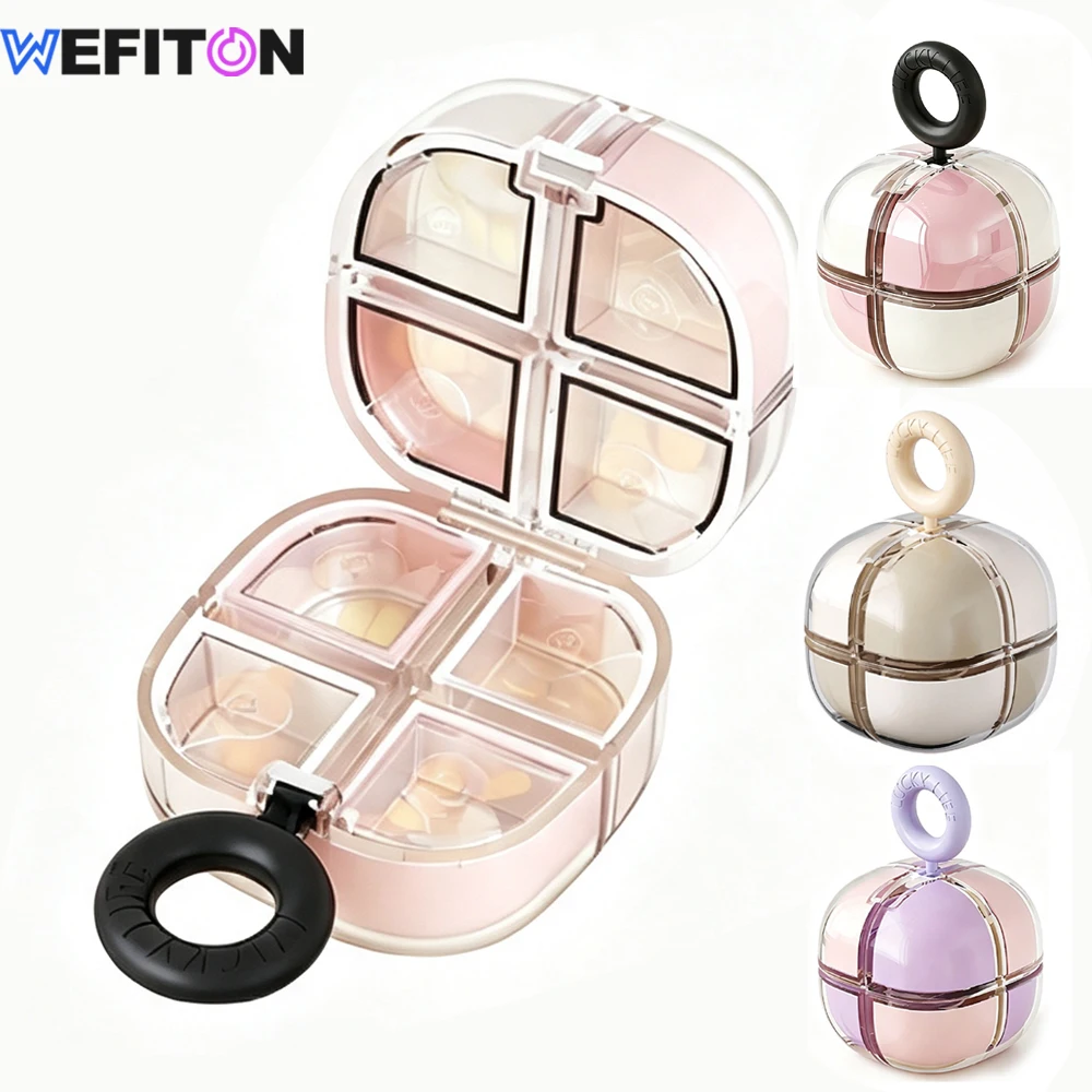 Portable 7 Day Weekly Pill Organizer Magnetic Detachable 8 Compartments,Travel Pill Box Case for Vitamins & Medication,Easy Open