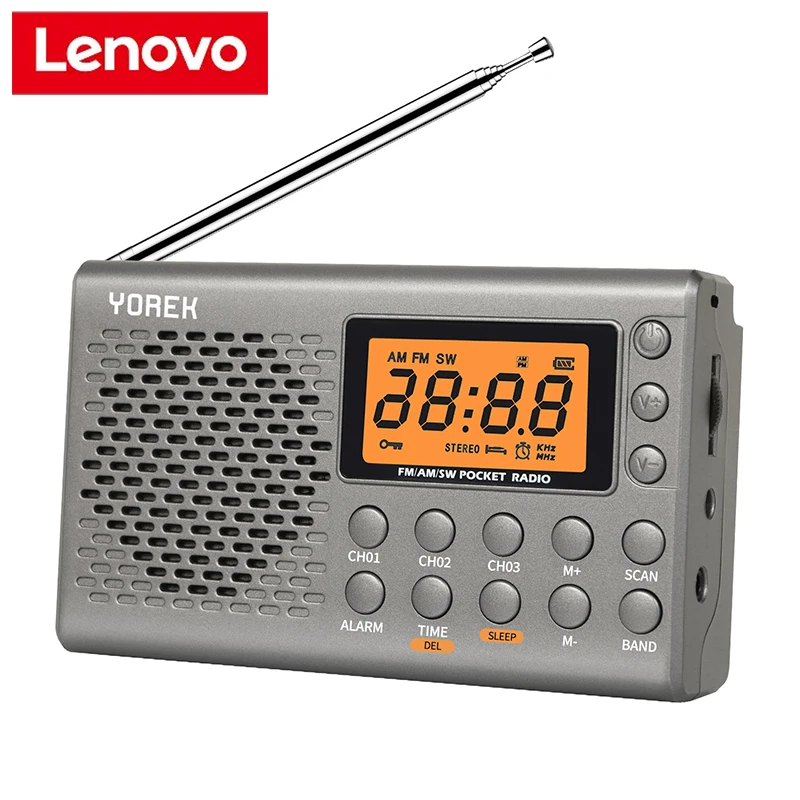 

Lenovo Mini Radio AM FM SW 3 Battery Operated Portable Radio Best Reception Longest Lasting For Running Walking Home Soundbox