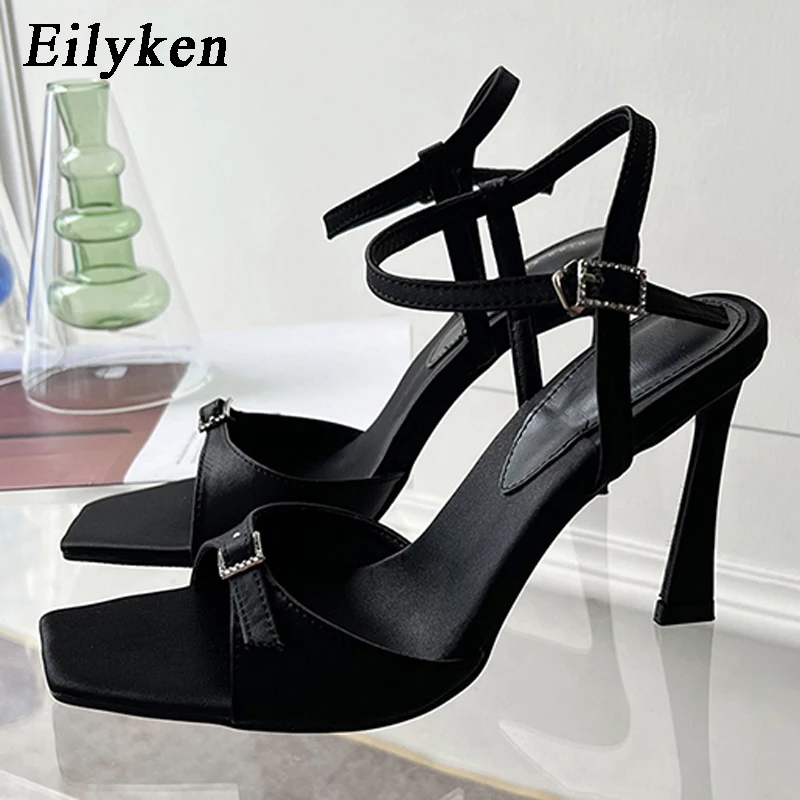 Eilyken Design Buckle Strap Modern Womens Sandals Fashion Summer High Heels Sexy Peep Toe Nightclub Stripper Shoes Zapatos Mujer