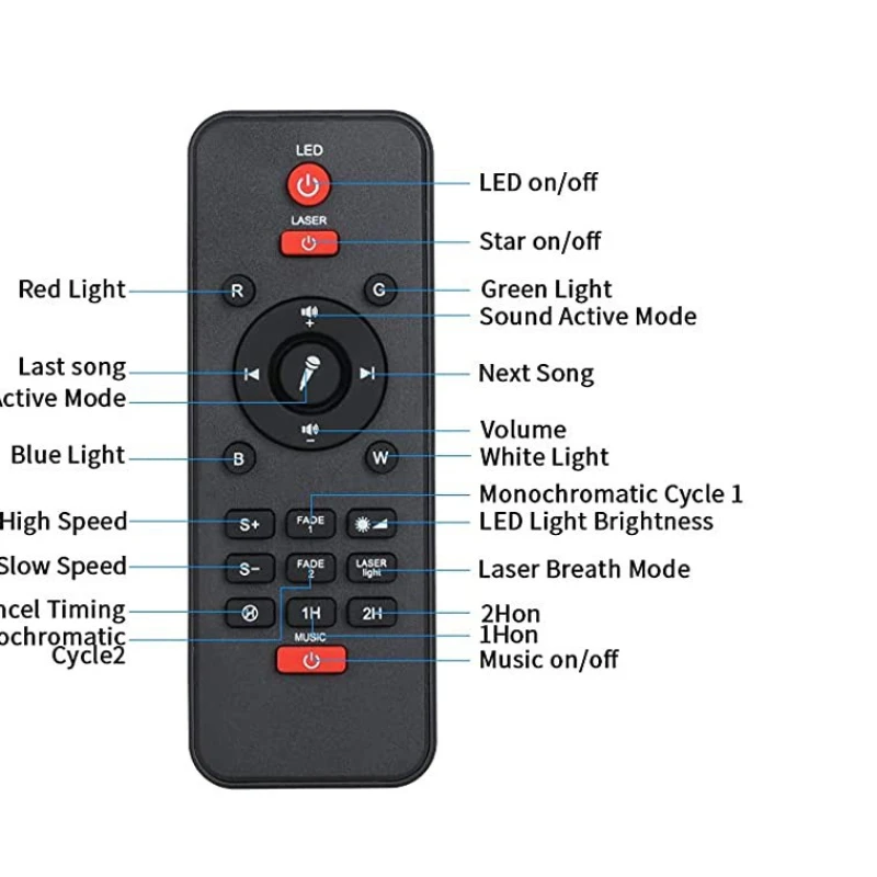 USB Remote Control Bluetooth Starry Sky Music Projection Water Pattern Laser Light Christmas LED Night Light