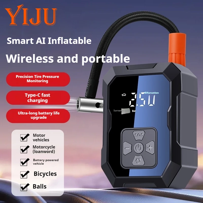 

4000 мАч автомобильный воздушный компрессор 12 В 150PSI электрический беспроводной портативный насос для накачивания шин для мотоцикла, велосипеда, автомобильных шариков для шин