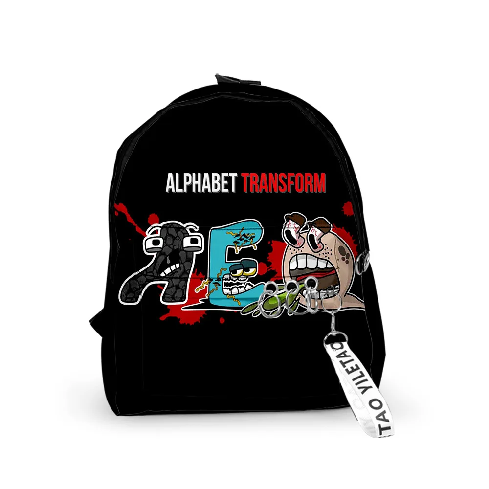 Hip Hop Popular Alphabet Lore Backpacks Boys/Girls pupil School Bags 3D Print Keychains Oxford Waterproof Cute Small Backpacks