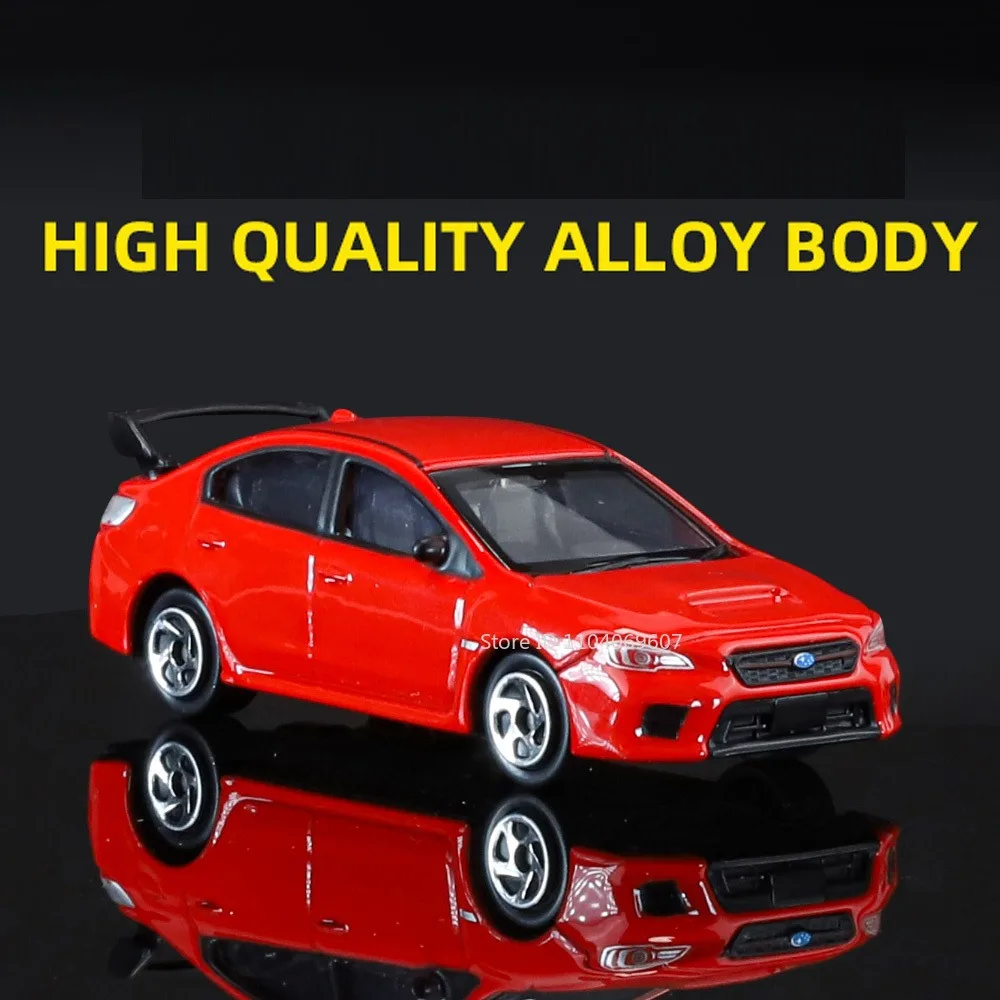 1:64 Subaru Impreza WRX STI Sportwagen Speelgoedmodellen Legering Diecast Schokabsorptie Slide Forward Mini Supercar Model voor Jongen Geschenken