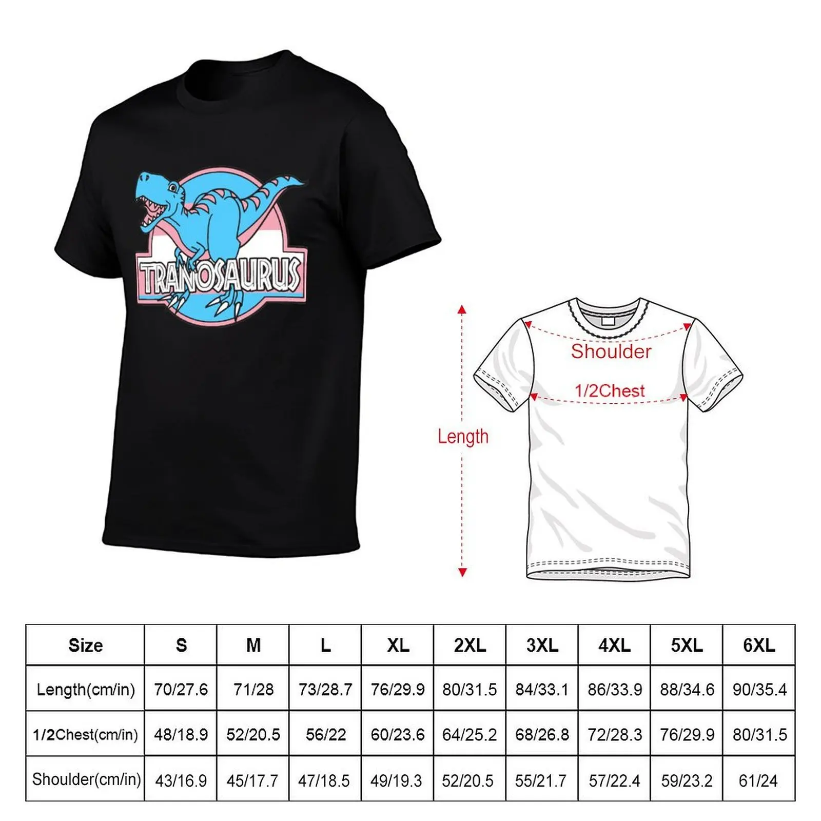 Tranosaurus - Transgender Pride Tyranosaurus T-Shirt man t shirt heavy cotton t shirt man designer T-Shirt