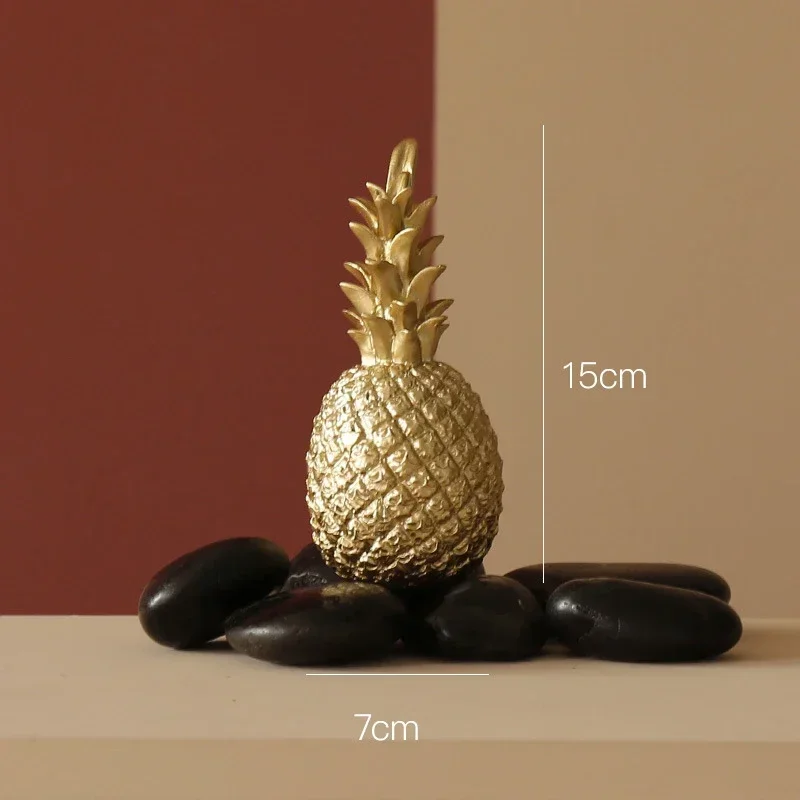 Resin Fruit Figurines Golden Pineapples Statues for Desktop Office Home Living Room Decor - Image 6