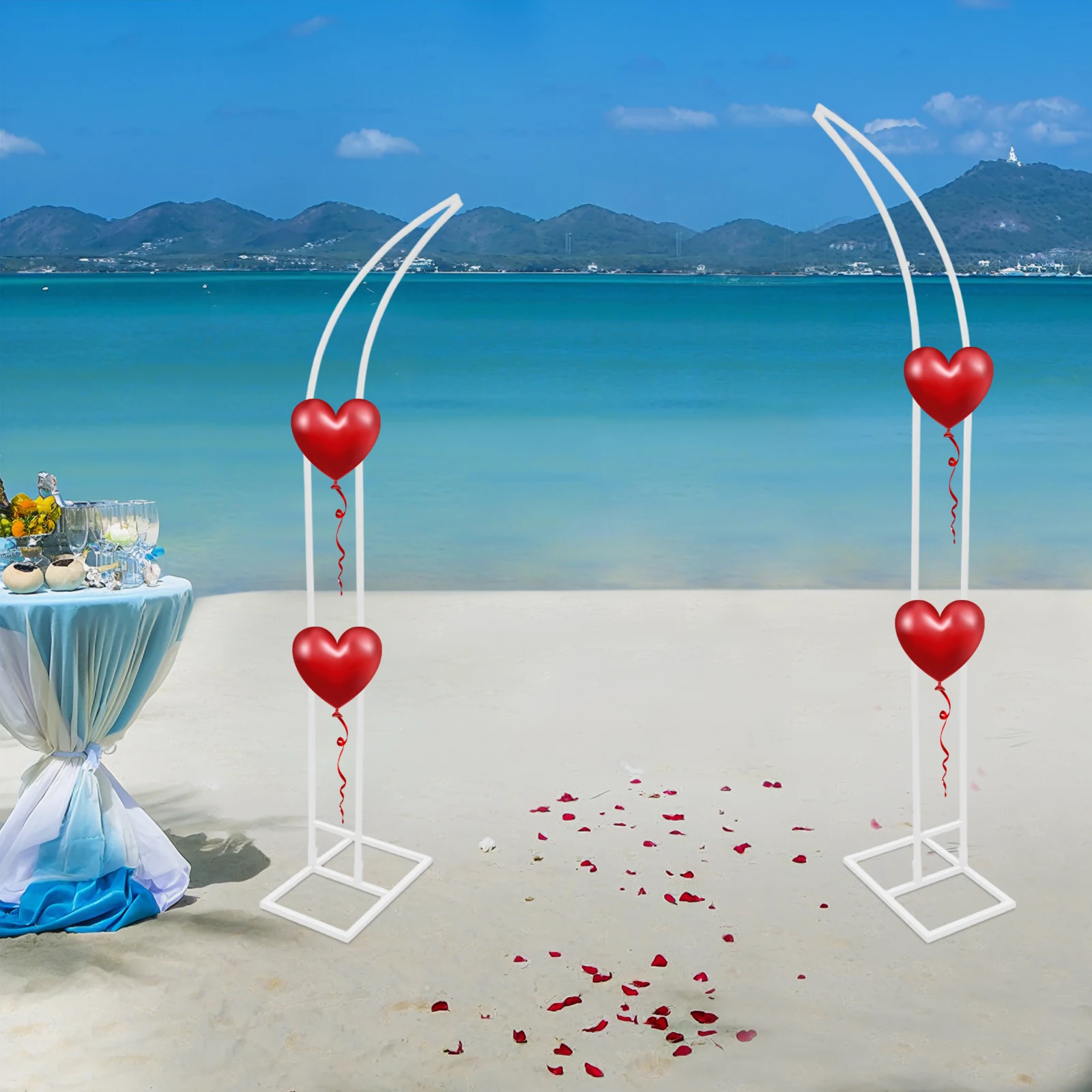 

Wedding Arched Bracket, Arch Backdrop Stand for Ceremony and Party, 2 PCS Curved Wedding Stands,for Birthday Parties Decorations