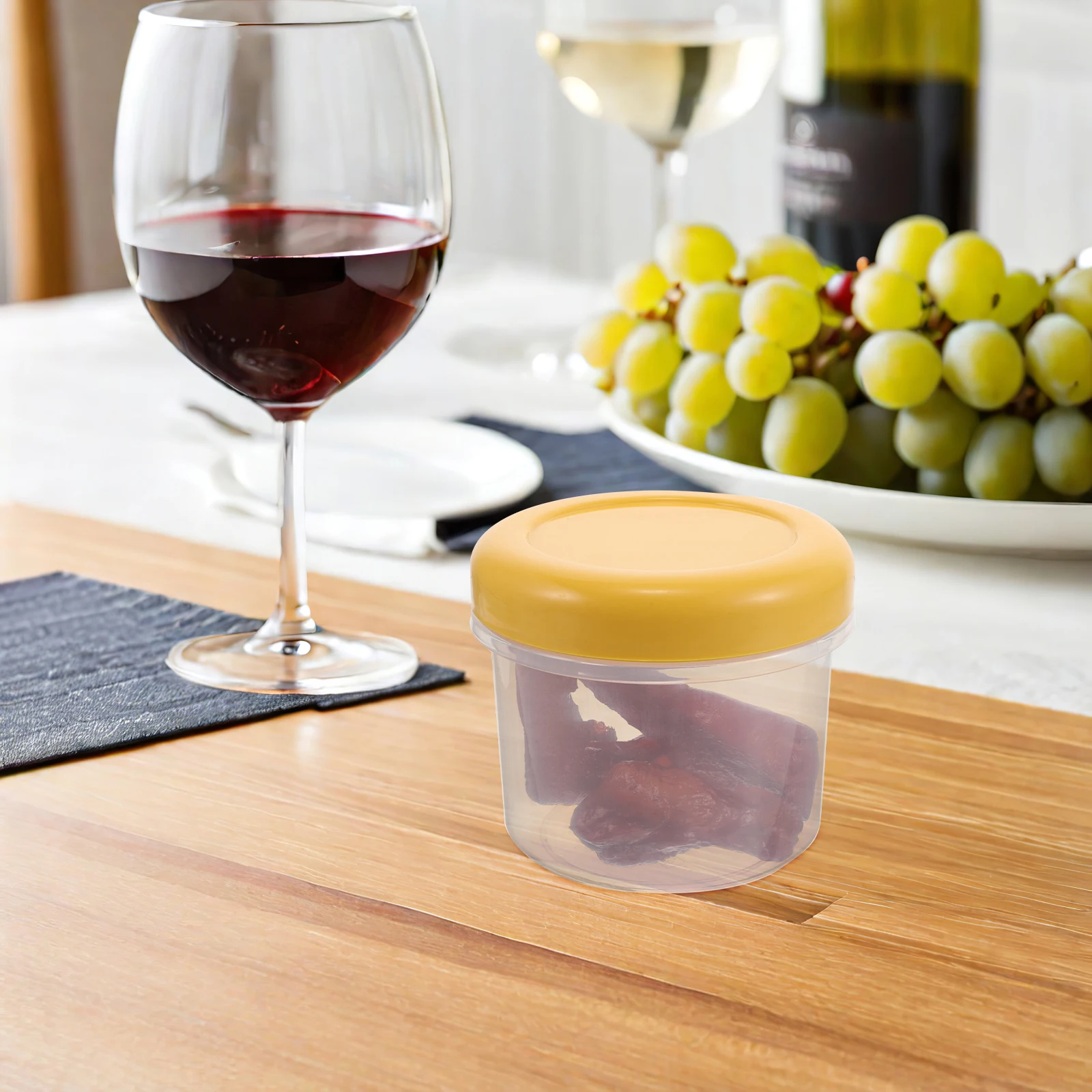 

2pcs Food Storage Container Airtight Condiment Box Kitchen Semitransparent Spice Jar Compact Sealing Jar Mini Freezer