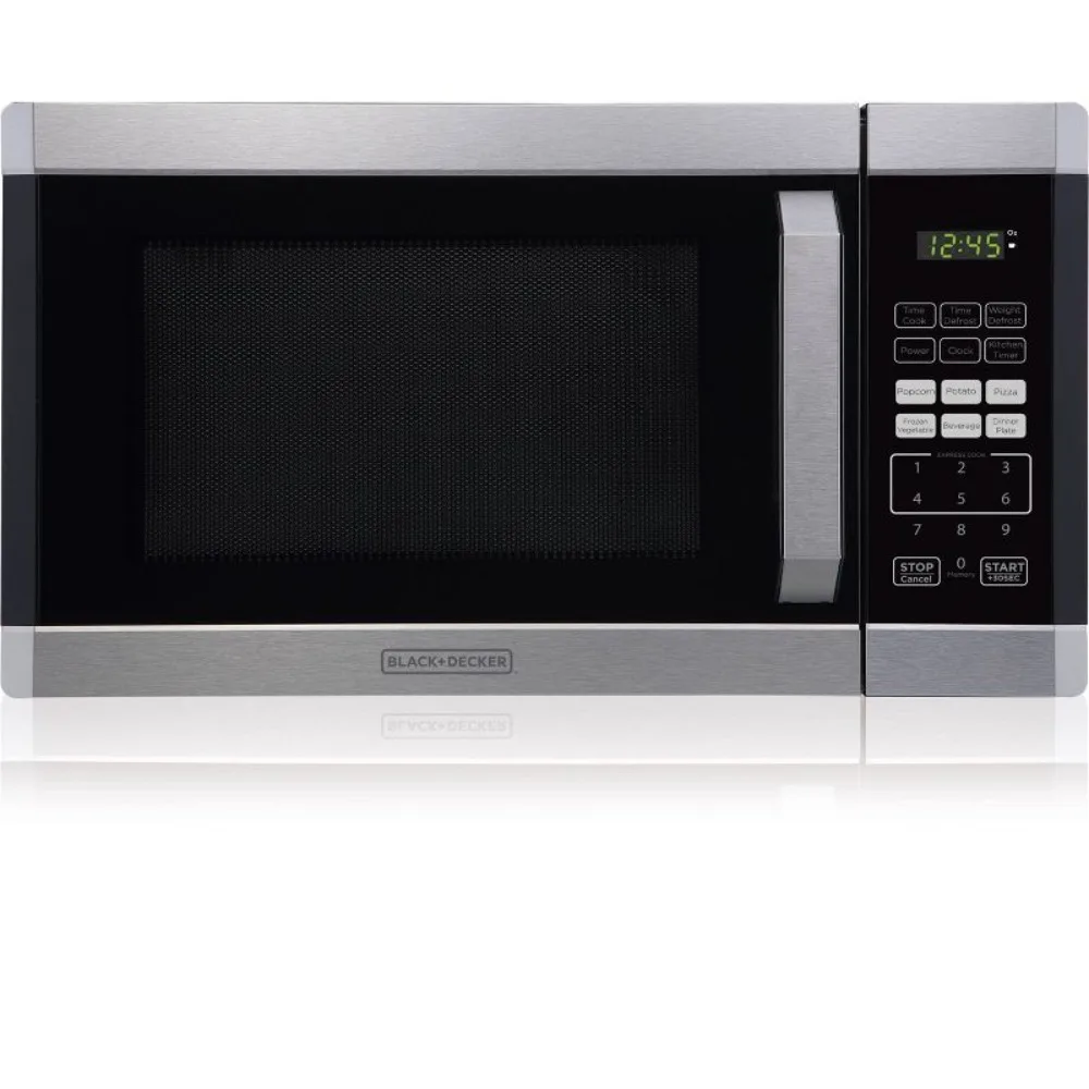 BLACK + DECKER 0.9 cu ft 900W forno a microonde-acciaio inossidabile