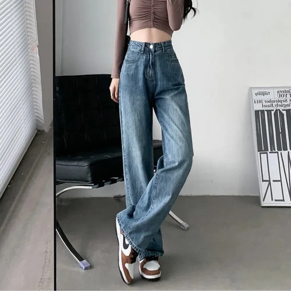 Mode künstlerische leichte Frauen trend ige weitb einige Hosen einfachen Stil solide hohe Taille Design geeignet lässige weiße Hose – Detail 8