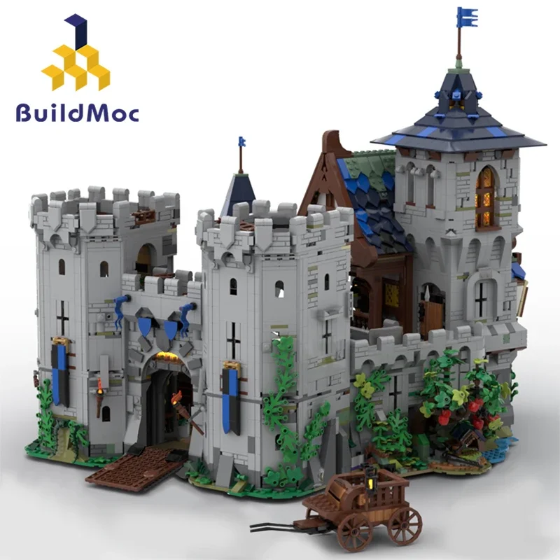 BuildMoc Retro Medieval Black Falcon's Fortress Building Blocks Classic Game Soldier Castle Bricks Idea Toys Children Xmas Gifts