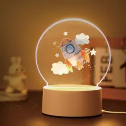 Lampe acrylique de dessin animé visuel 3D pour enfants, décor de chambre, cadeau pour enfants