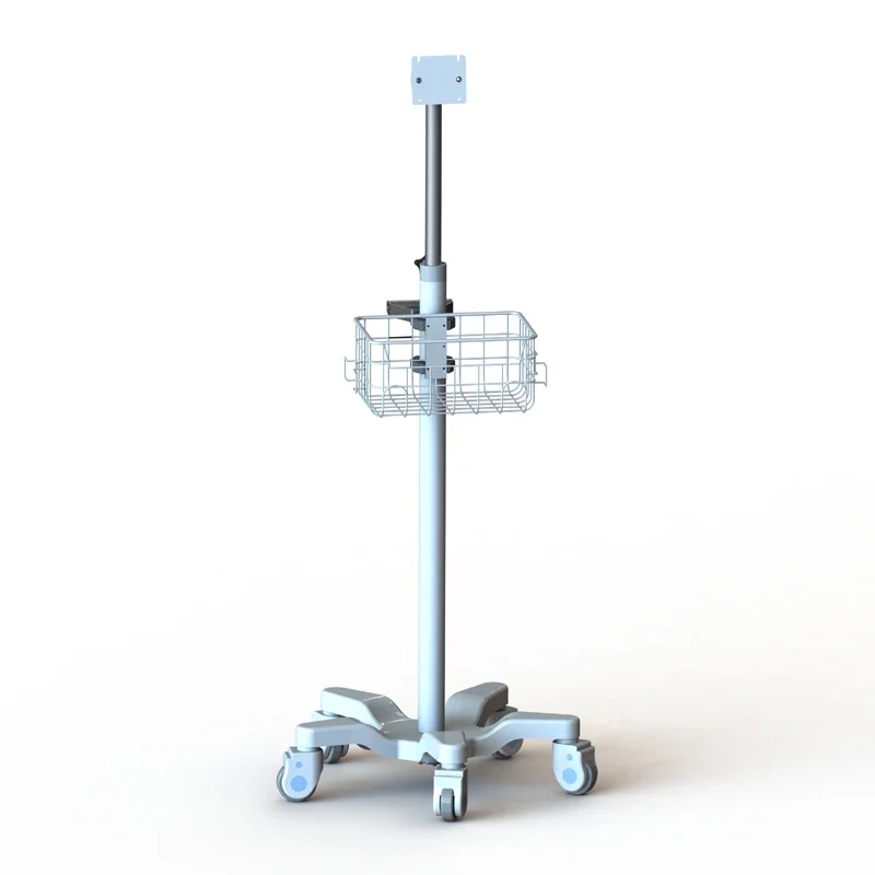 Customized Height Adjustable Patient Standl and rolling medical tablet cart