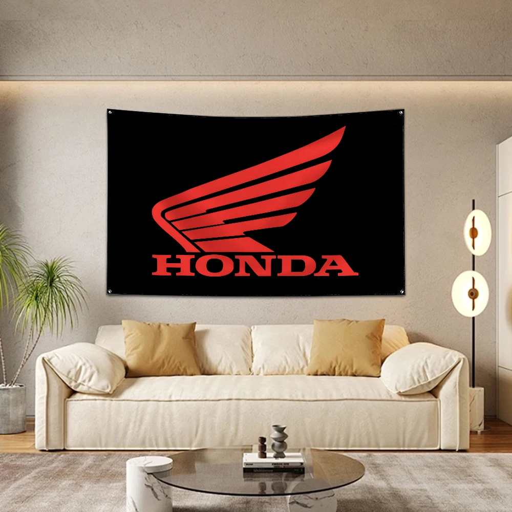 3x5 Ft H-Honda HRC Racing Motorcycles Flag Polyester Digital Printing Banner For Garage or Out door Decoration