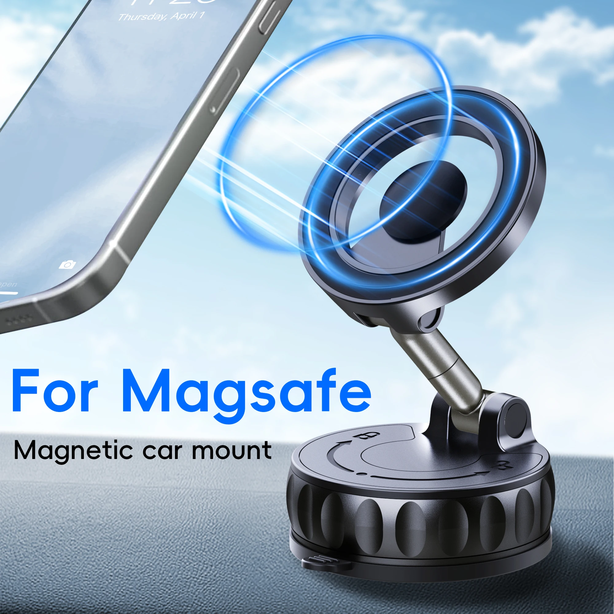 Car Phone Holder for Magsafe, 360° Adjustable Car Phone Mount, Phone Holders for Your Car/Gym/Mirror Mount for iPhone & Android