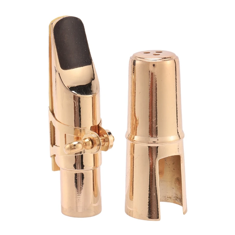 

2X Golden Alto Sax Saxophone Mouthpiece With Cap And Ligature Musical Instruments Parts