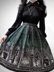 SK · Notorious Genius · Dark Pattern Jacquard Print Skirt by Frogic Studio