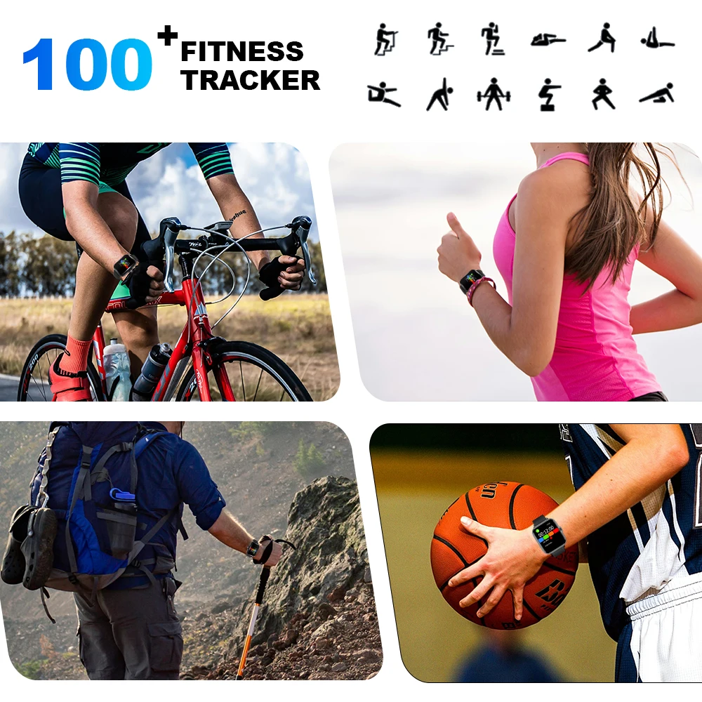 スポーツ用スマートウォッチ マルチダイヤル Bluetooth 通話 防水 多機能 睡眠モニタリングウォッチ