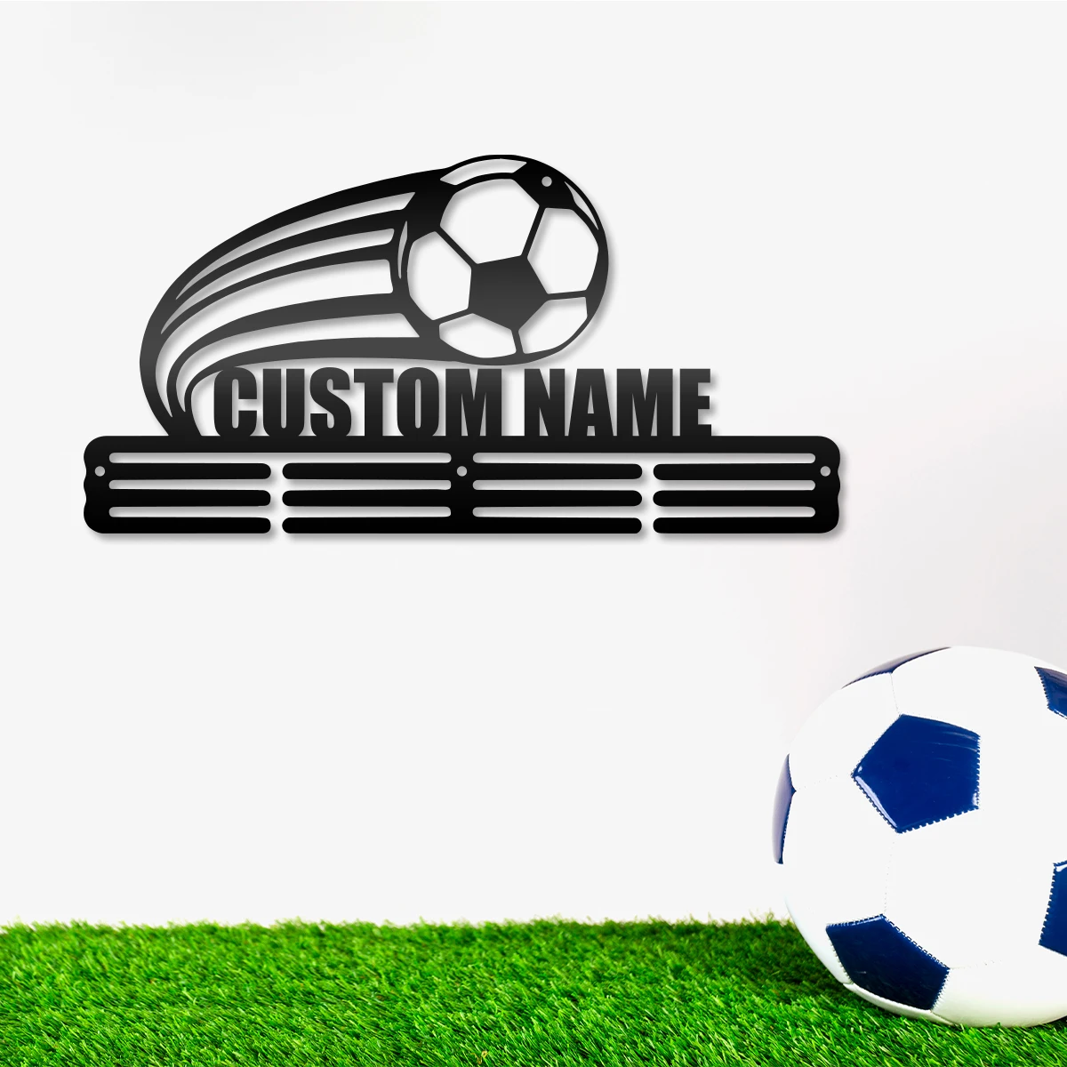 

1pc Rolling football Customized Name Metal Wall Signs Tin Wall Plaque For Home Decor Living Room Bedroom