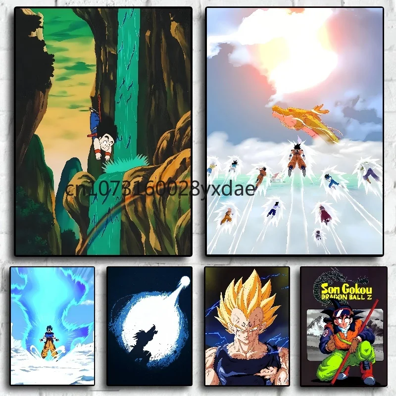 Classic Japan Bandai Anime Super Saiyan Goku Canvas Painting Art Print Dragon Ball Pictures Home Decor Bedroom for Wall Posters