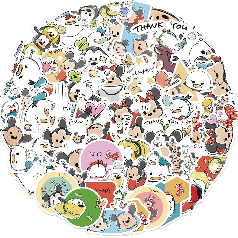 10/30/50pcs Disney Tsum Tsum Mickey Mouse Stickers Cute Cartoon Kid Sticker Toy Laptop Guitar Phone Funny Anime Graffiti Decals