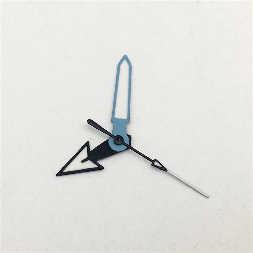 Manecillas de reloj luminosas verdes con forma de flecha, repuesto de aguja SKX007/SKX009, piezas de reloj para movimiento NH35/NH36, 3 uds.