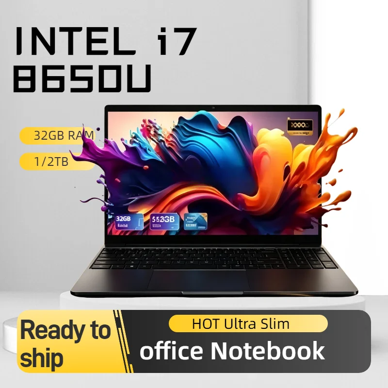 2026 15.6'  Laptop Intel Core i7-8650U 32GB RAM  2TB SSD Office Gaming Laptops Fingerprint UnIock Notebook Protable PC