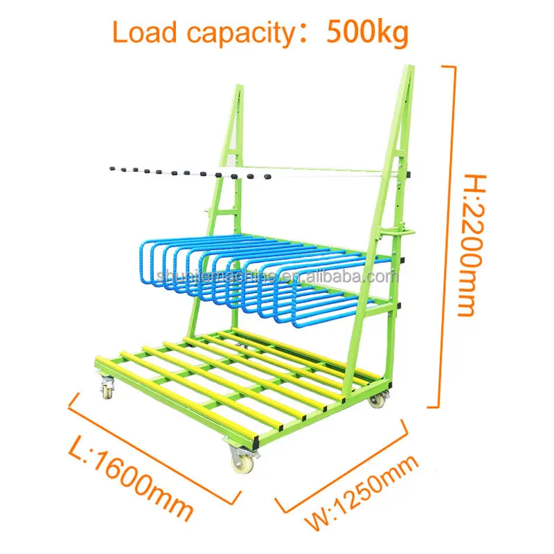 2024 New Customized Three-layer Door And Window Frame Trolley Door Panel Storage Rack 500 Kg Loading Cantilever Trolley For Fact