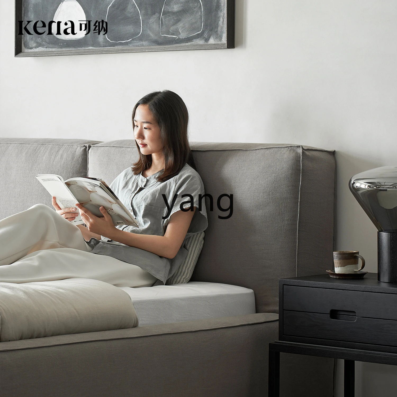 LMMart bed floor-to-ceiling simple modern tatami master bedroom double soft bed