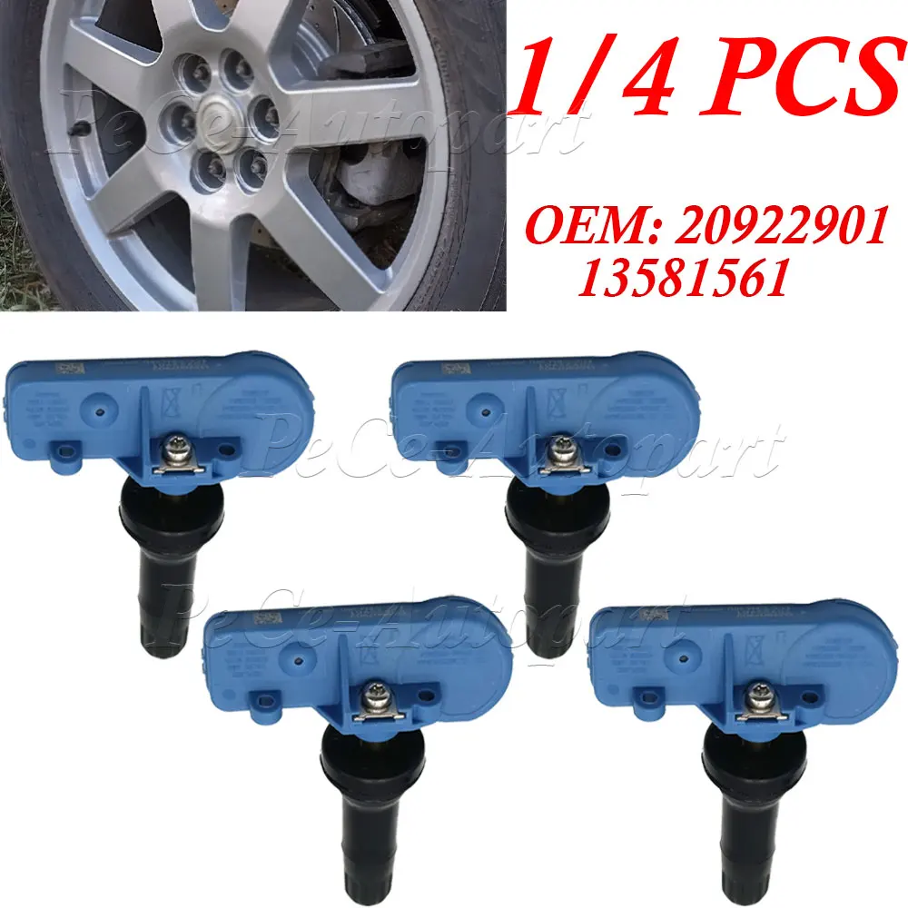 1/4PCS  Tire Pressure Sensor 20922901 13581561 For Cadillac Escalade Chevrolet Cruze Malibu GMC Yukon Opel TPMS 433MHZ 22853740