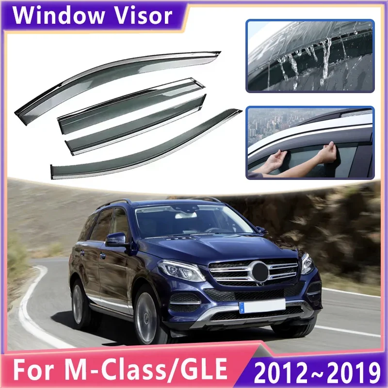 

Car Window Deflector Cover For Mercedes-Benz GLE M Class 2012~2019 MK3 W166 ML 250 350 Sun Visor Awning Rain Eyebrow Accessories