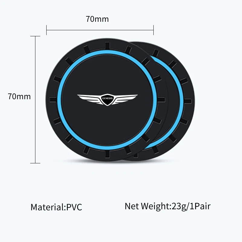 2 szt. Skórzane podstawki samochodowe antypoślizgowe podkładki podkładki silikonowe pod szklanki skrzynka na butelki wkładki do GENESIS G80 G70 G90