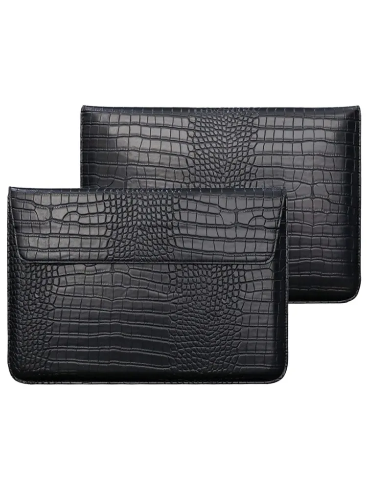 Krokodilleder Flip Case Tasche Laptop Hülle für MacBook Air 13 14 15 16 Zoll M5 M4 M3 M2 Chip Mac Book Pro Cover Zubehör