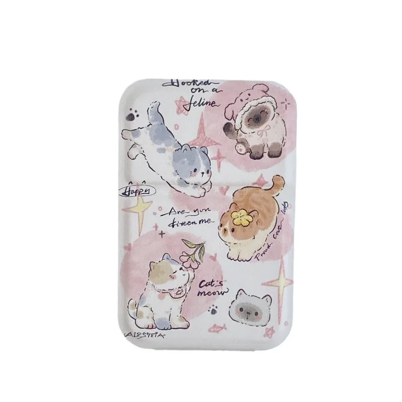 Folding Makeup Hand Mirror Portable Cat Dogs Women Mini Mirror Mini Cosmetic Mirror Foldable High Definition Vanity Tool 2025New