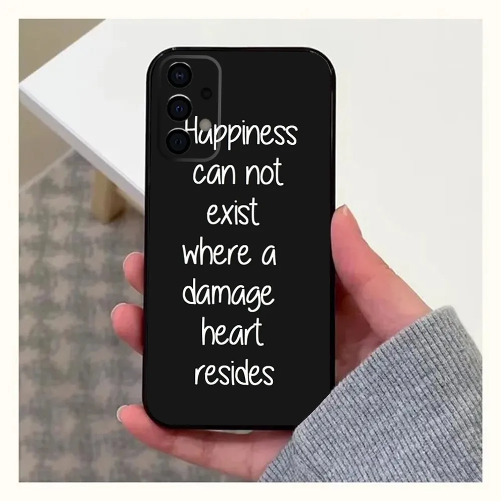 Sad depression Black Word Aesthetic Phone Case For Samsung Galaxy A13,A21s,A22,A31,A32,A52,A53,A71,A80,A91 Soft Black Cover