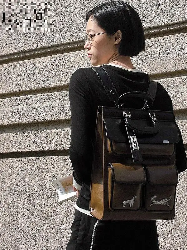 European And American Fashion Original Design Handheld Women's Bag Premium Splicing Color Contrasting Backpack For Women Trendy