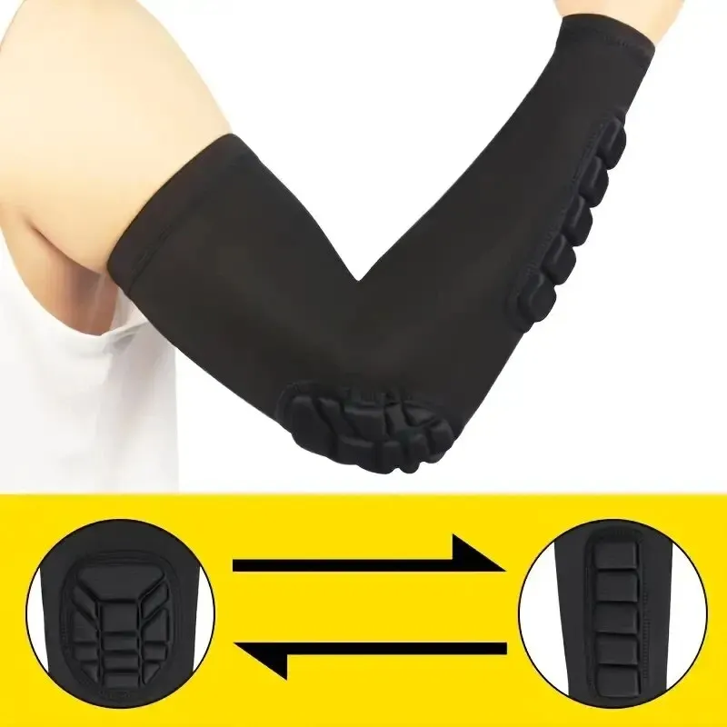 1pc Sports Elbow Protection Honeycomb Anti-collision Pressure Protection Arm Sleeve Basketball Cycling Fitness Protective Gear