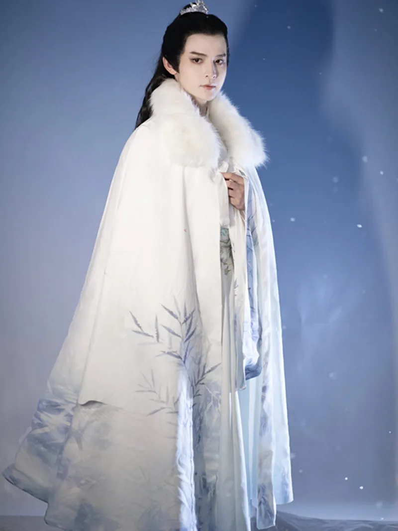 2024 chinese velvet  winter hanfu clothing men's and women's couple jackets hanfu cloaks chinese style men hanfu dress set