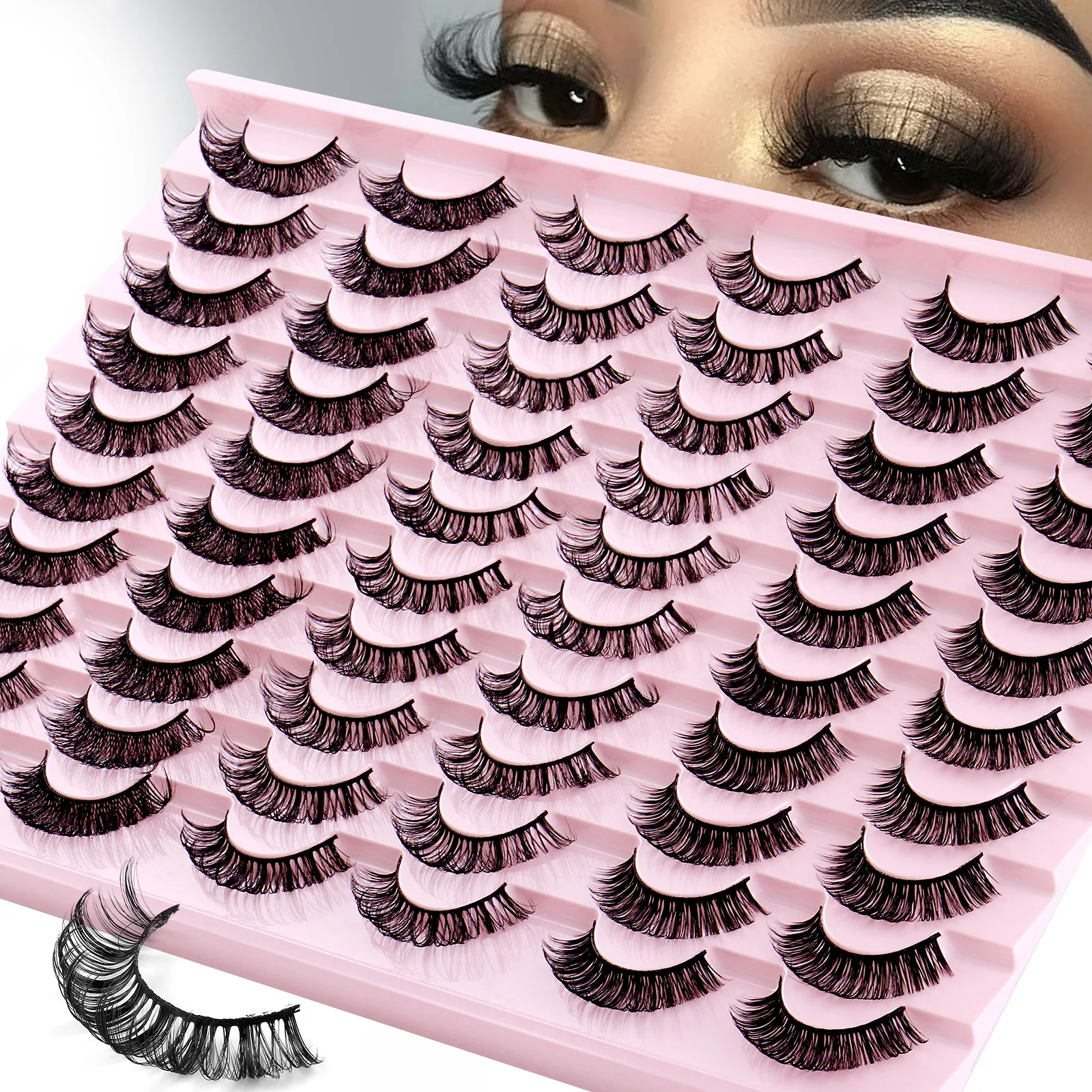 

DD chemical fiber false eyelashes 30 pairs of thick natural grafted stripes eyelashes, 3 styles mixed, so that you have more cho
